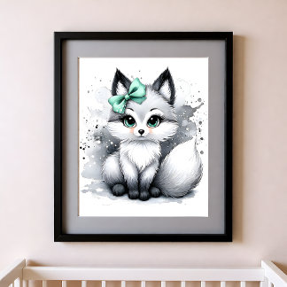 Touch of Colour Nursery Forest Animals Fox Poster