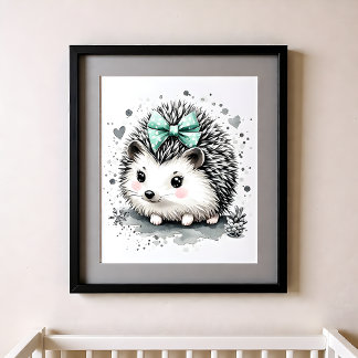 Touch of Colour Nursery Forest Animals Hedgehog Poster