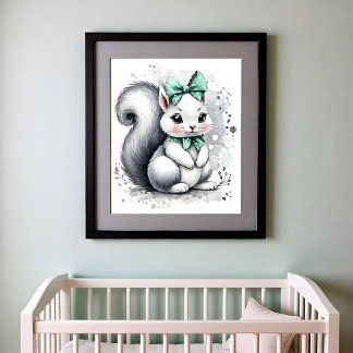 Touch of Colour Nursery Forest Animals Squirrel Poster