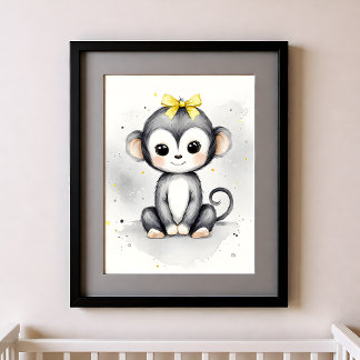 Touch of Colour Nursery Jungle Animals Monkey Poster