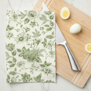 Touch of Elegance Garden Toile Tea Towel