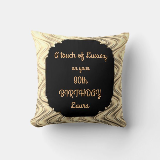 Touch of Luxury 80th Birthday design Cushion (Front)