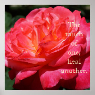 Touch of one heals another Healing Rose art prints