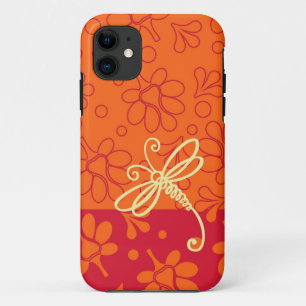 Touch Of Orange Dragonfly Art iPhone 11 Case