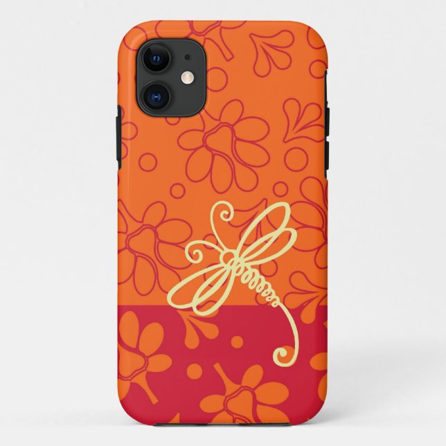 Touch Of Orange Dragonfly Art Case-Mate iPhone Case (Back)