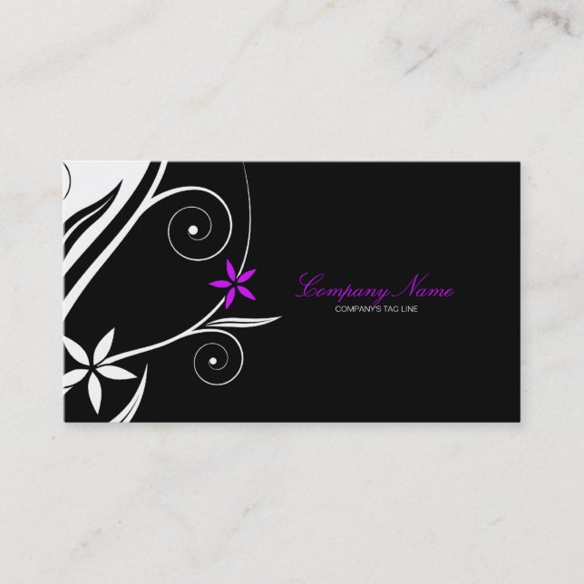Touch of Pink Business Card Template (Front)