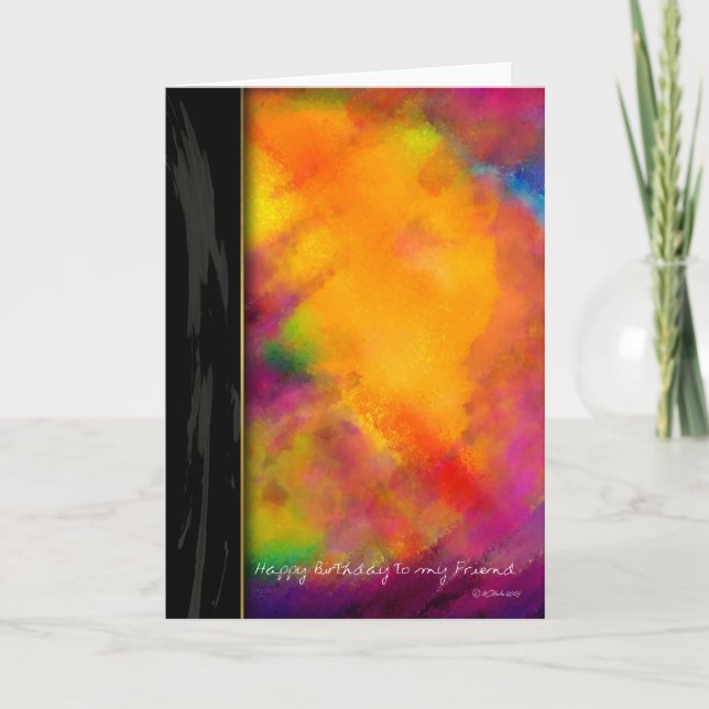 Touch of Purple Painted Birthday Card for Friend (Front)