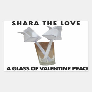 Touch of Romance: A Peaceful Valentine's Day Rectangular Sticker