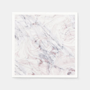 Touch of Rose White & Grey Marble Swirl Chic Party Napkin