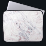 Touch of Rose White & Grey Marble Swirl Chic Trend Laptop Sleeve<br><div class="desc">Custom design</div>