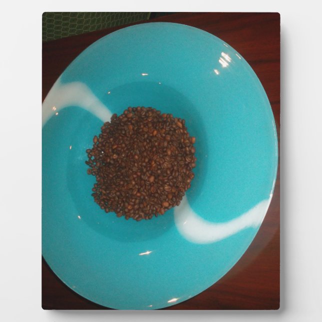Touch of the Sea: A Cyan Bowl of Coffee Plaque (Front)