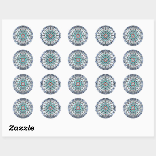 Touch Of Turquoise  Round Stickers (Sheet)
