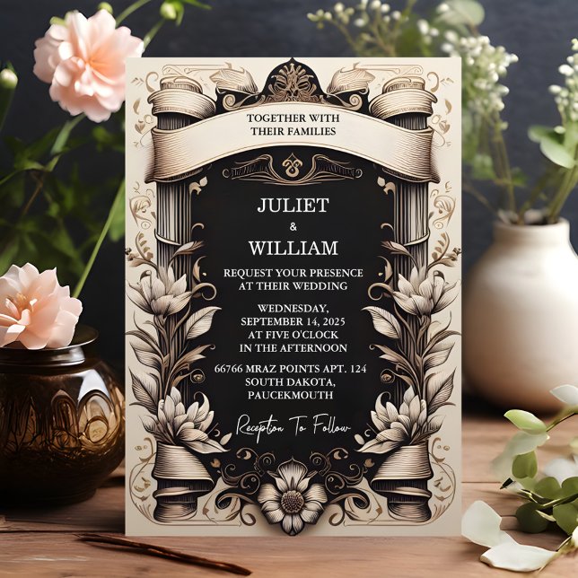 Touch Papyrus Vintage Retro Vellum Overlay Wedding Invitation (Creator Uploaded)