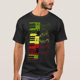 Touch the Rhythm – Colourful Piano Keys Music Art T-Shirt