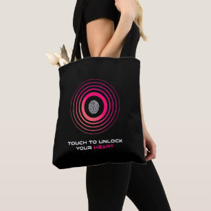 Touch to Unlock your Heart Black Version Tote Bag