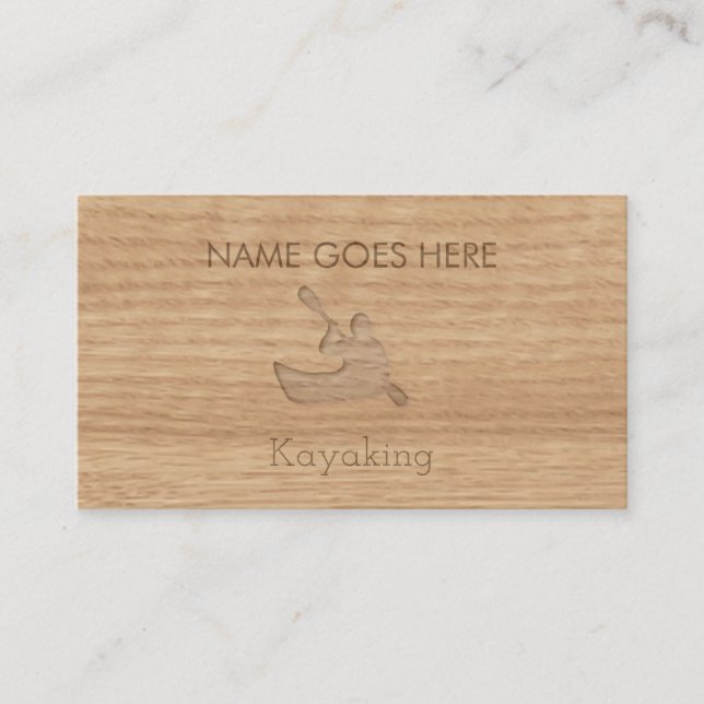 "Touch Wood" Kayaking Business Cards (Front)