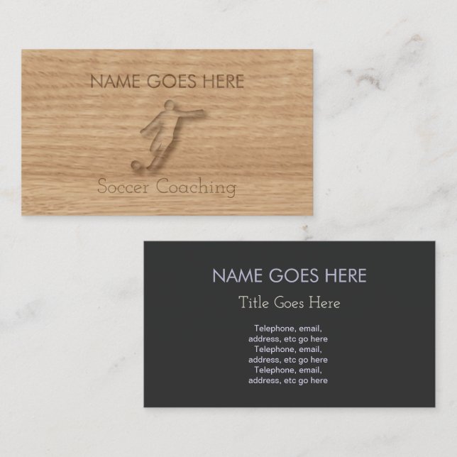 "Touch Wood" Soccer Coaching Business Cards (Front/Back)