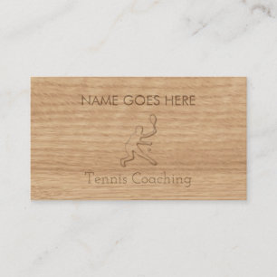 "Touch Wood" Tennis Coaching Business Cards