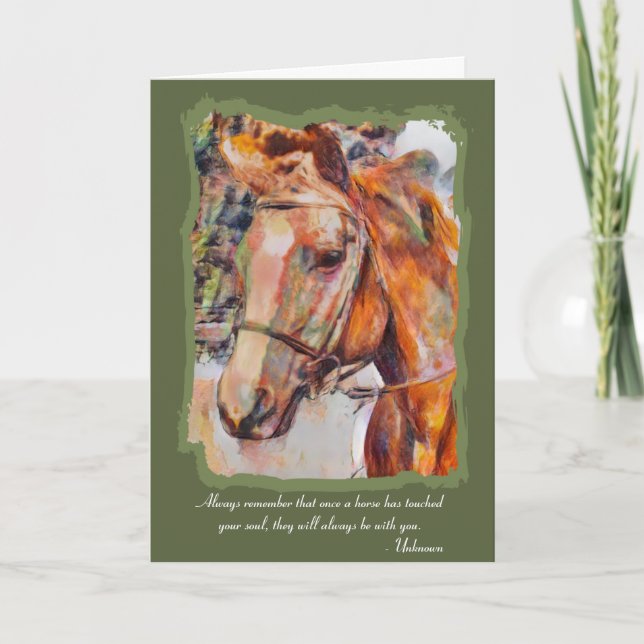 Touch your soul-loss of horse Sympathy Card (Front)