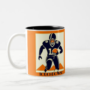Touchdown American Football Art Deco Graphic Two-Tone Coffee Mug