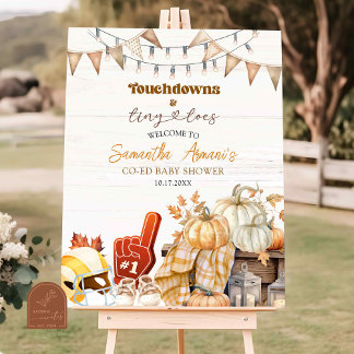 Touchdown and Tiny Toes Baby Shower Welcome Sign