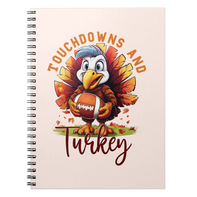 Touchdown and Turkey Thanksgiving Notebook (Front)