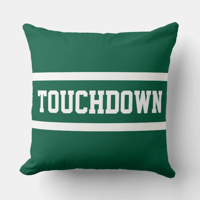 TOUCHDOWN Athletic Hunter Green White Stripes Cushion (Front)