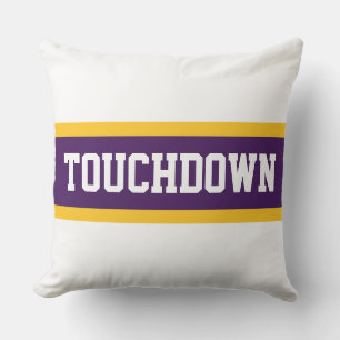 TOUCHDOWN Bold Bright Blue White Racing Stripes Cushion