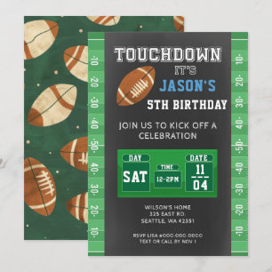 Touchdown Boy Football Invitation