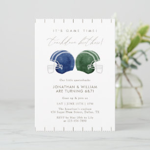 Touchdown Brother Joint Football Helmet Birthday Invitation