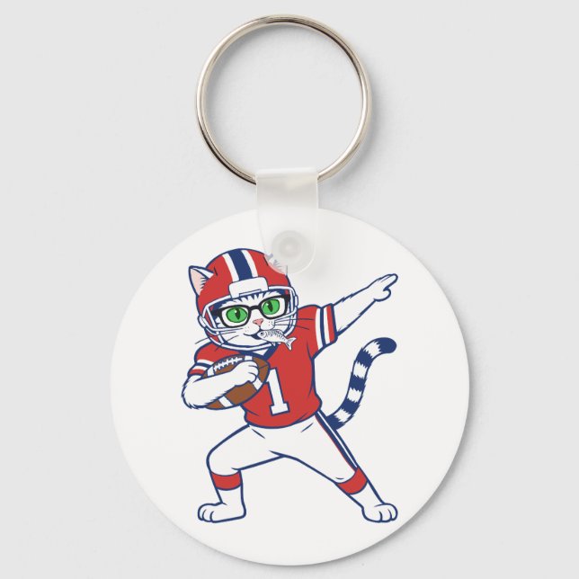 Touchdown Cat  Key Ring (Front)
