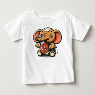 Touchdown Elephant: Cartoon Football Baby T-Shirt