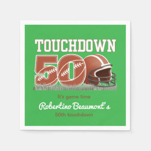 Touchdown Fifty Funny Football 50th Birthday Napkin