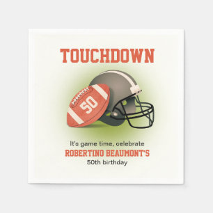 Touchdown Fifty Vintage Football 50th Birthday Napkin
