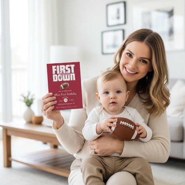 Touchdown First Birthday Football Invite (Creator Uploaded)
