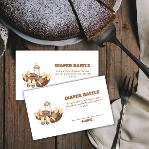 Touchdown Football Boy Diaper Raffle Baby Shower Enclosure Card