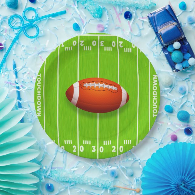 Touchdown Football Field Paper Plate (Party)