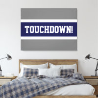 TOUCHDOWN Fun Bold Navy Blue White Grey Stripes