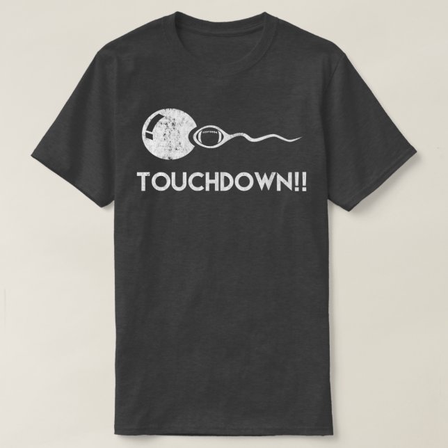 Touchdown Funny Football Epectant Father  T-Shirt (Design Front)