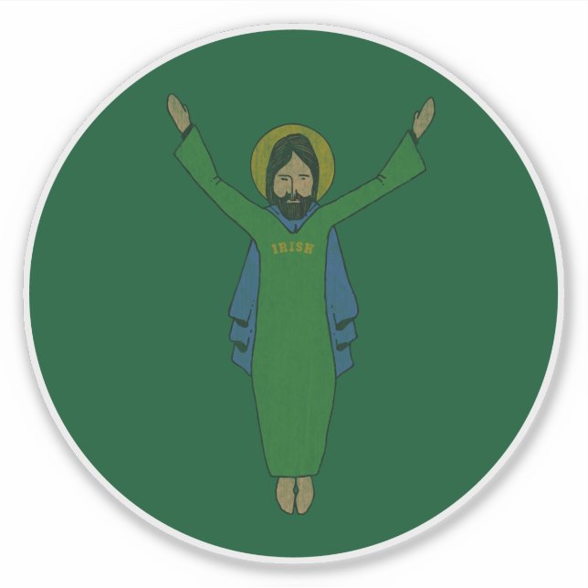 Touchdown Jesus Vintage Distressed Dark Green (Front)