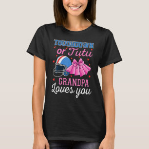 Touchdown Or Tutu Grandpa Loves You Football Gende T-Shirt