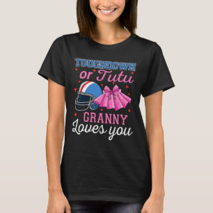 Touchdown Or Tutu Granny Loves You Football Gender T-Shirt