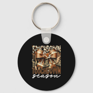 Touchdown Season American Football Bow Game Day  Key Ring