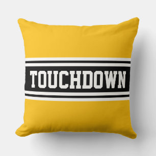 TOUCHDOWN Sporty Bright Black Racing Stripes Cushion