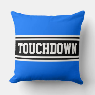 TOUCHDOWN Sporty Bright Black Racing Stripes Cushion