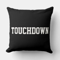 TOUCHDOWN Sporty White Football Text On Bold Black