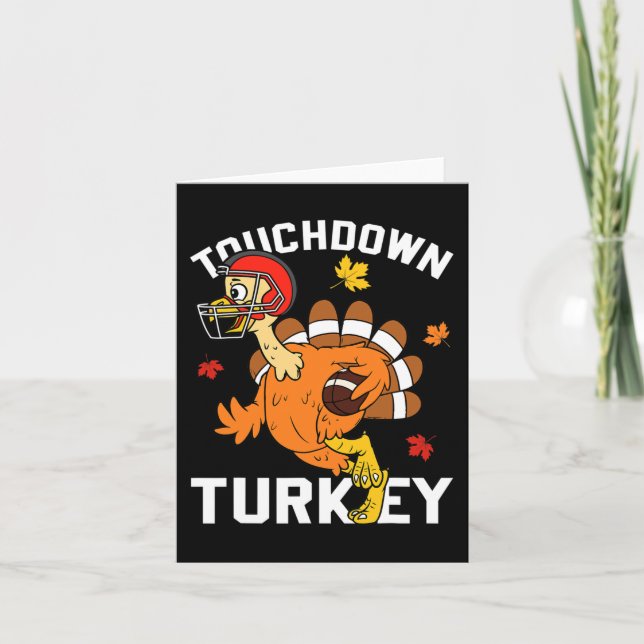 Touchdown Turkey Autumn Fall Y'all Thanksgiving US Card (Front)