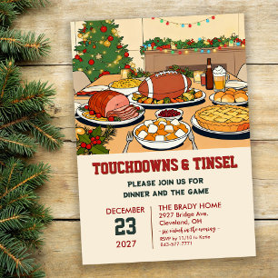 Touchdowns and Tinsel Dinner Invitation