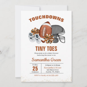 Touchdowns and Tiny Toes Baby Shower Invitation