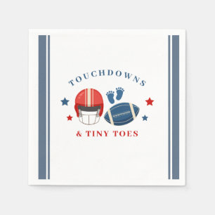 Touchdowns and Tiny toes, Football baby shower Napkin